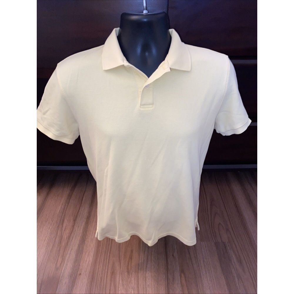 Peter Manning Polo Shirt‎ Mens 5 Yellow Pima Cotton Pique Stretch Preppy Golf